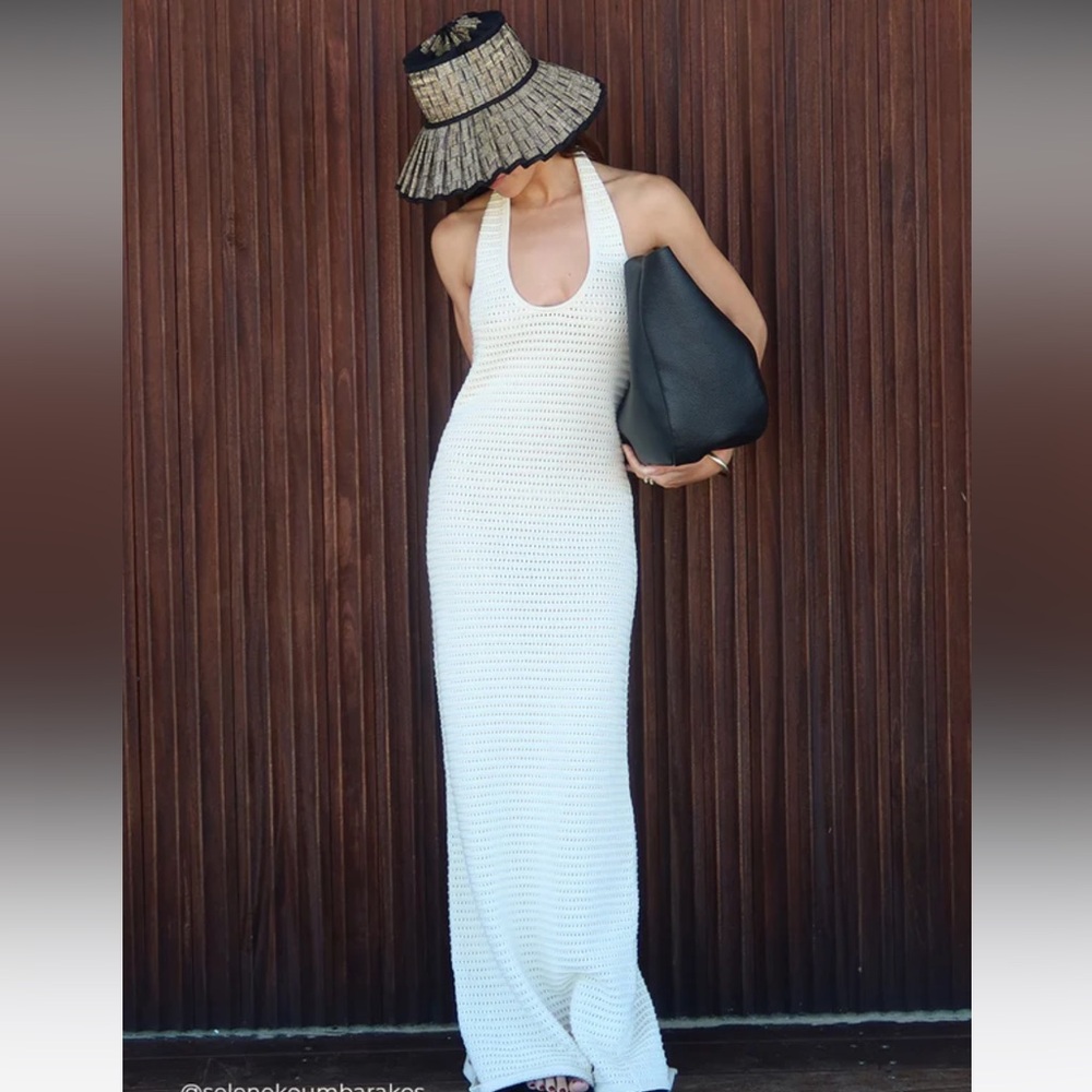 Dissh cream halter dress NWT
